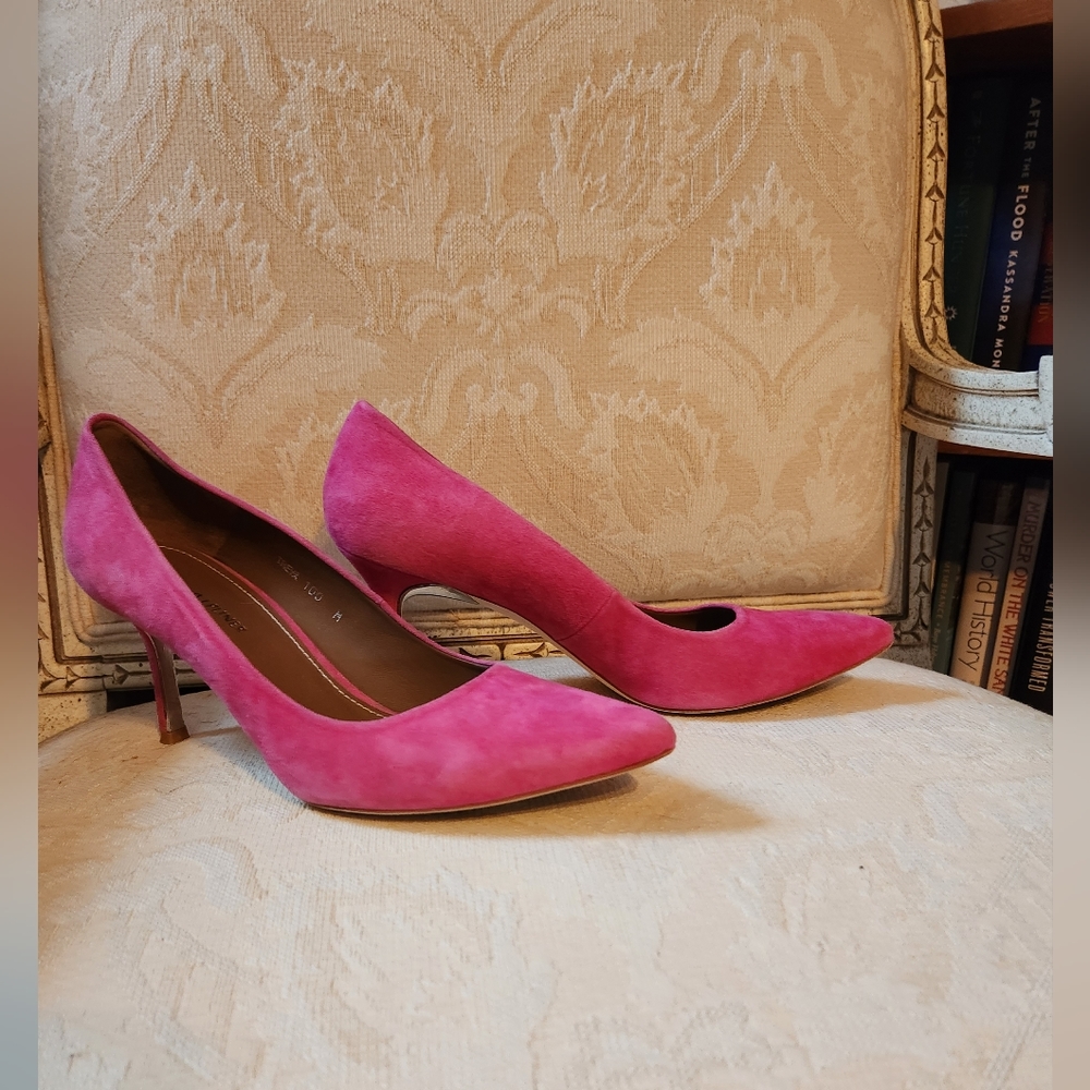 Pink suede heels sz 10